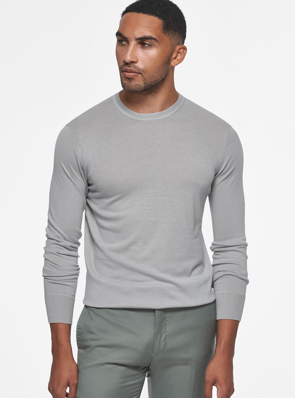 Silk and cotton crew-neck sweater | Gutteridge | Men's Sweaters