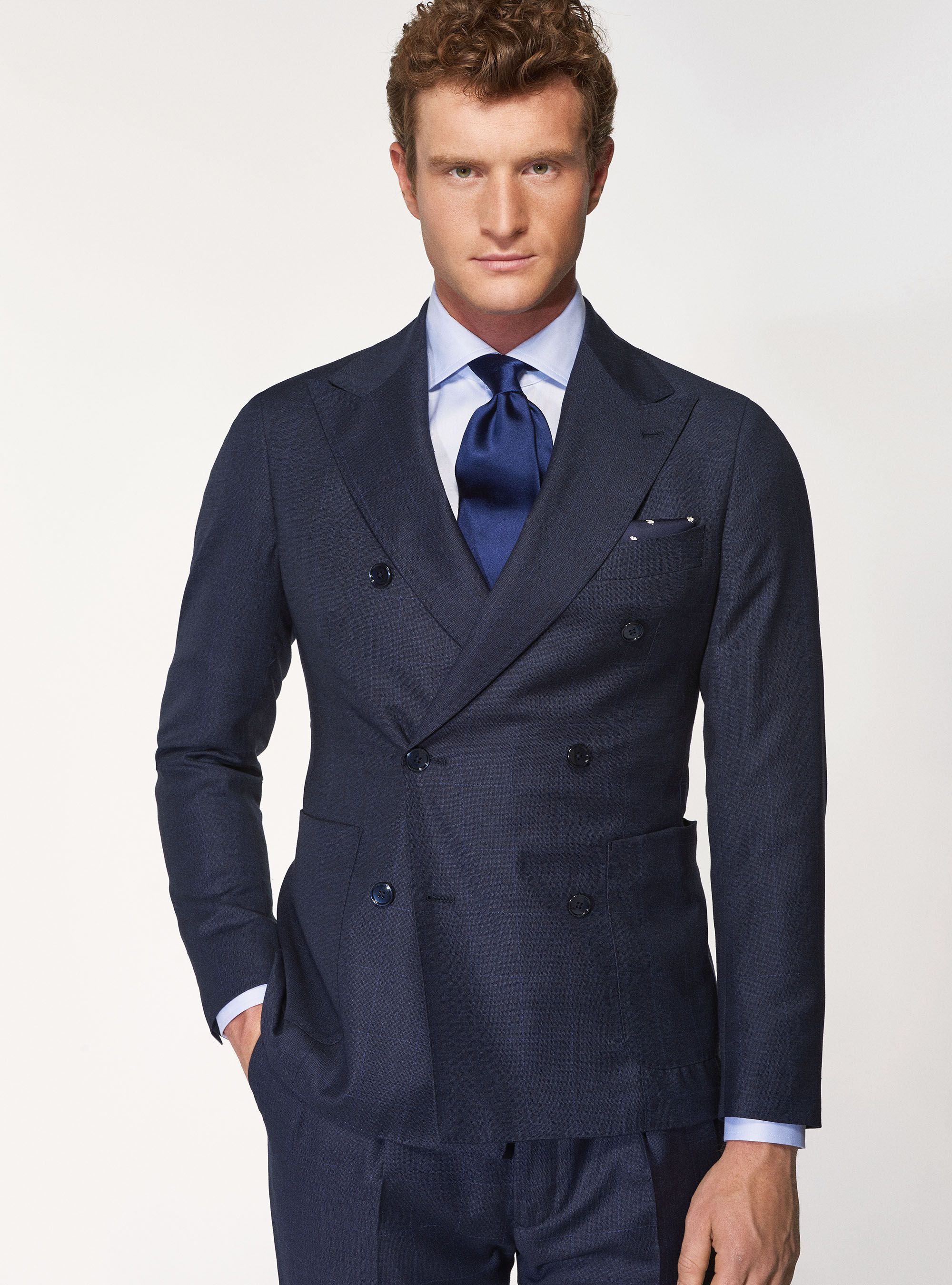 Vitale Barberis Canonico double-breasted suit blazer in finest wool