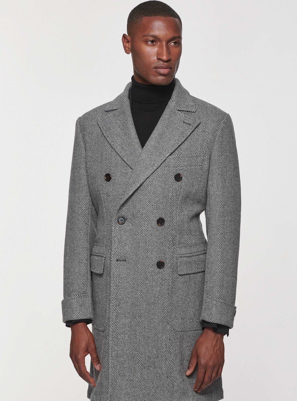 Cappotto doppiopetto in misto lana spigata | Gutteridge | catalog-gutteridge-storefront  Uomo