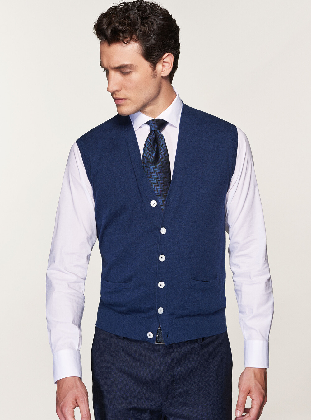 Cotton silk and cashmere knit gilet | GutteridgeEU |  catalog-gutteridge-storefront Uomo