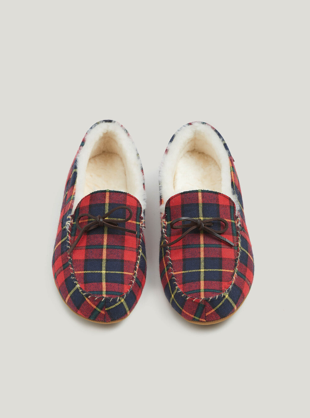 Checked flannel slippers