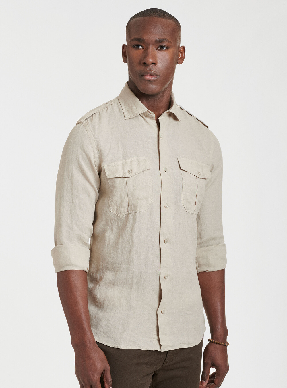 Camicia in puro lino con tasconi | GutteridgeEU | catalog-gutteridge-storefront  Uomo