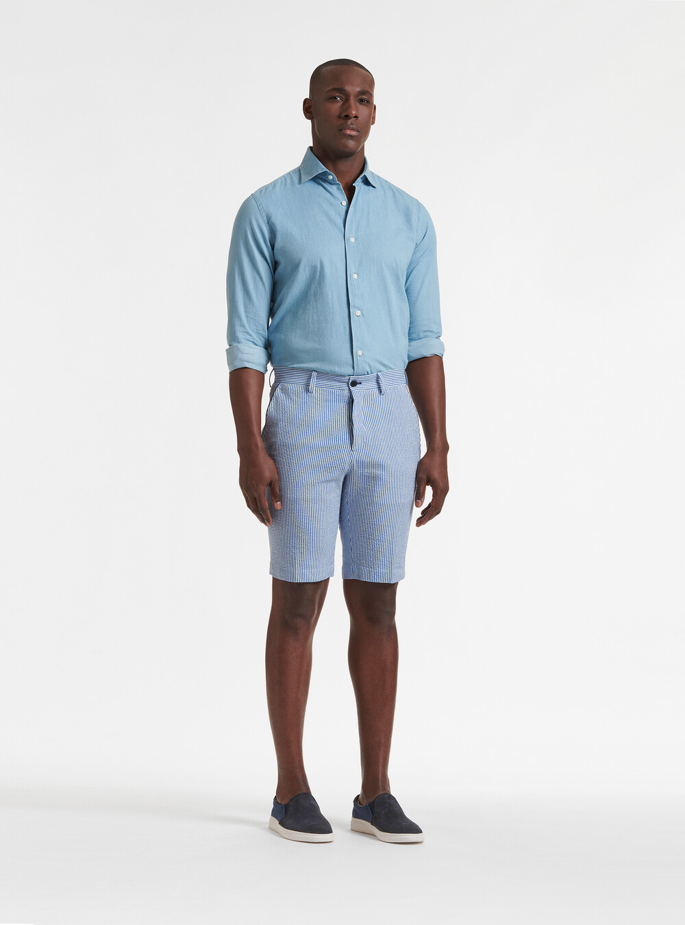 Striped seersucker shorts | GutteridgeUS | Shorts Uomo