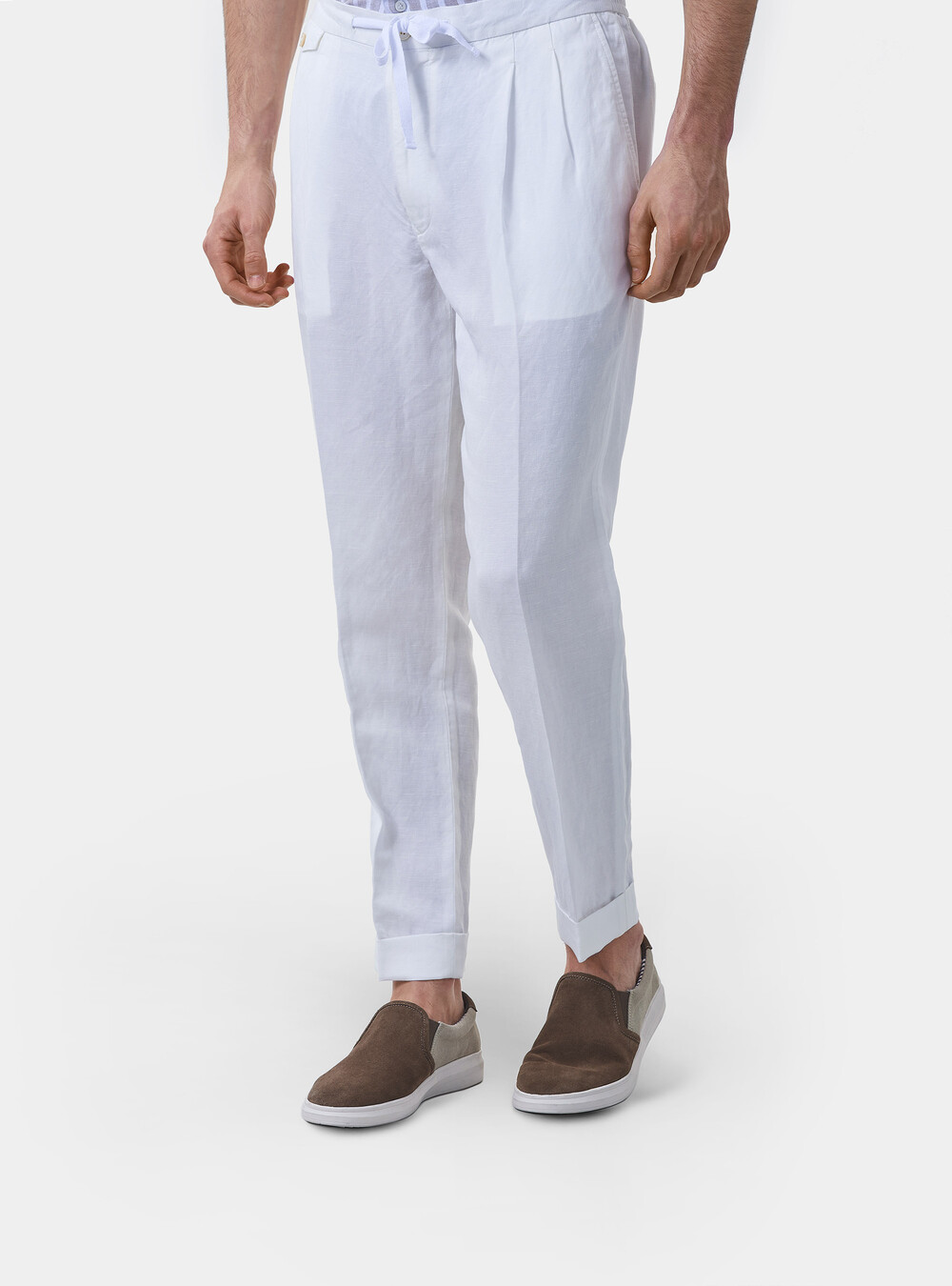 Pantaloni in misto lino con elastico e coulisse | Gutteridge | Pantaloni  Uomo
