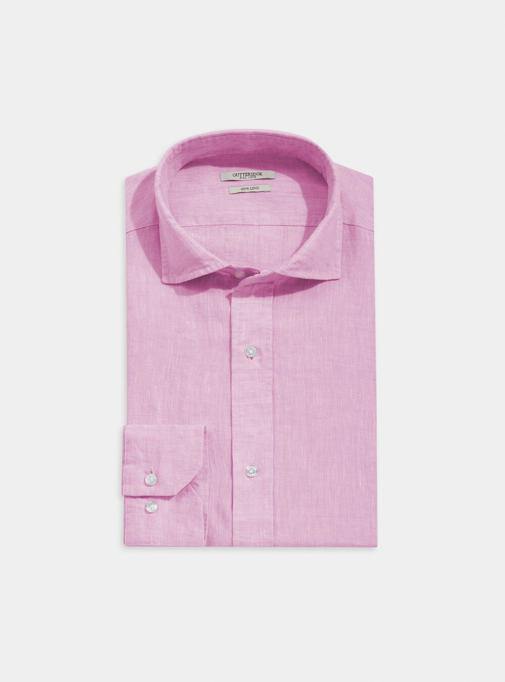 Camicia collo francese semiaperto in lino delavé | Gutteridge | catalog- gutteridge-storefront Uomo