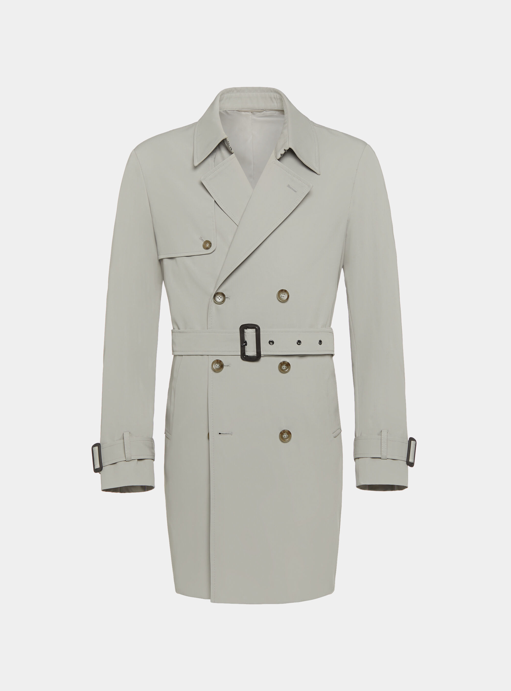 Double-breasted trench coat in technical twill | GutteridgeUS 