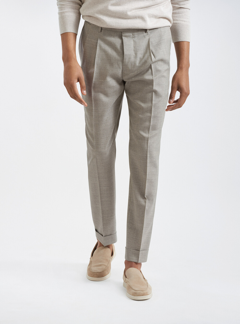Double pleat trousers in pure wool Vitale Barberis Canonico fabric |  GutteridgeUS | catalog-gutteridge-storefront Uomo