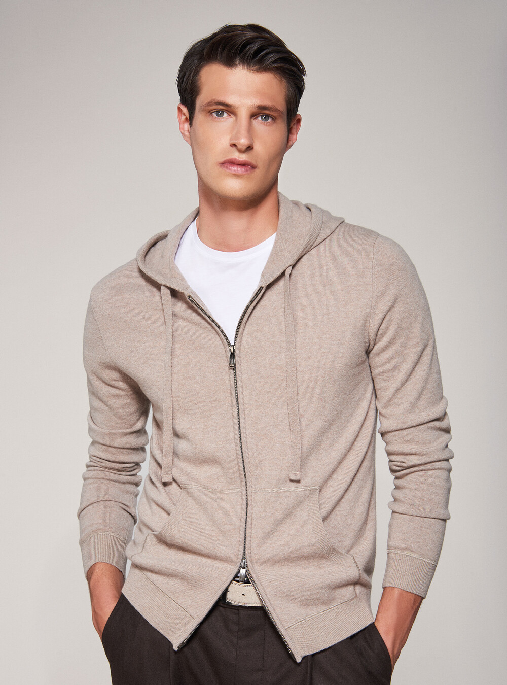 Cashmere wool full zip hooded sweater | GutteridgeUS |  catalog-gutteridge-storefront Uomo