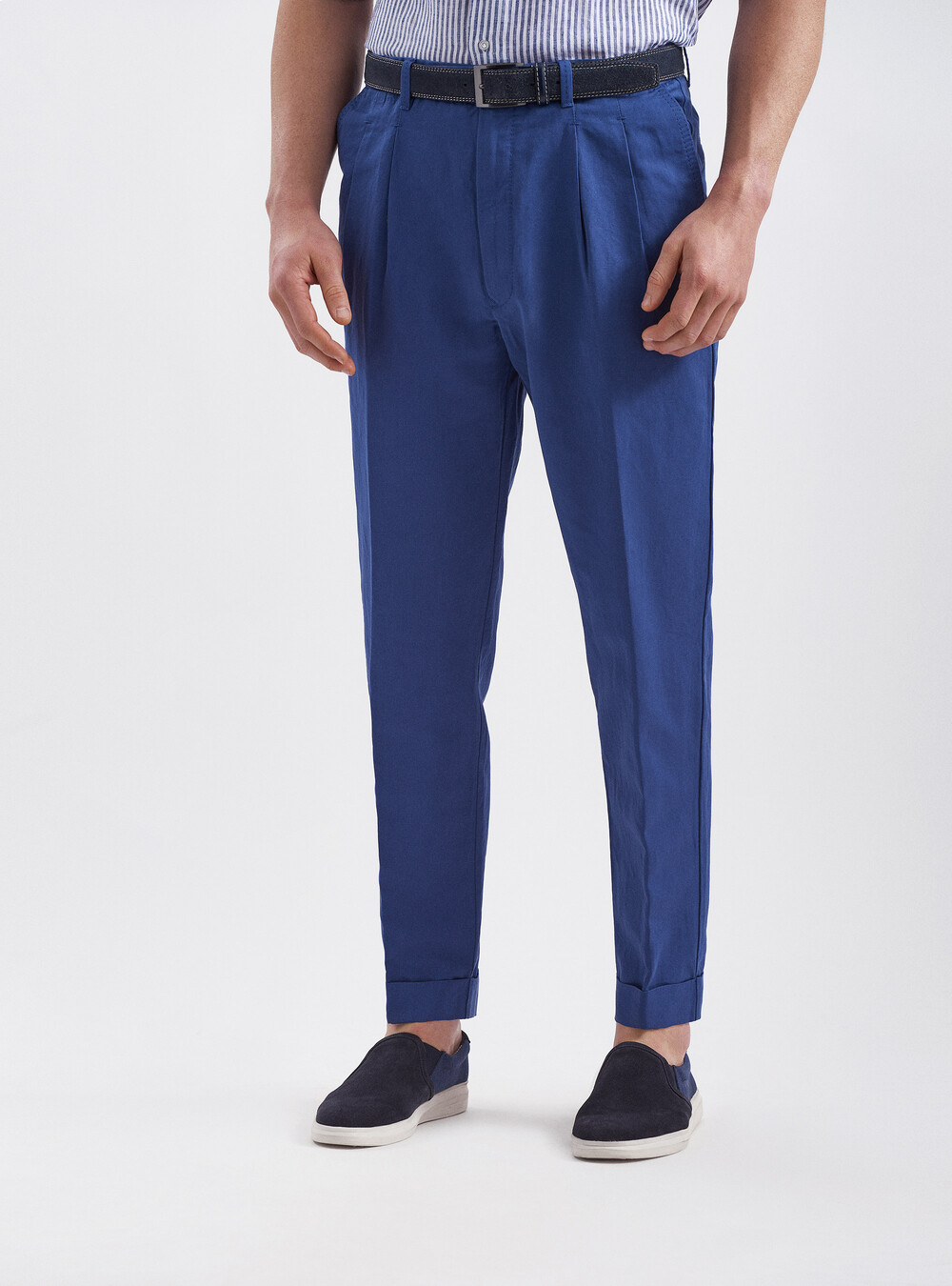 Pantalon à pinces en lin et coton | GutteridgeEU |  catalog-gutteridge-storefront Uomo