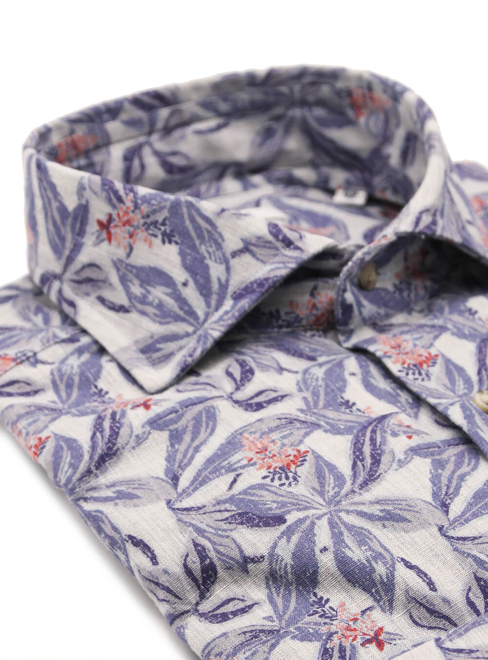 Camicia collo francese semi aperto con taschino e stampa a fiori