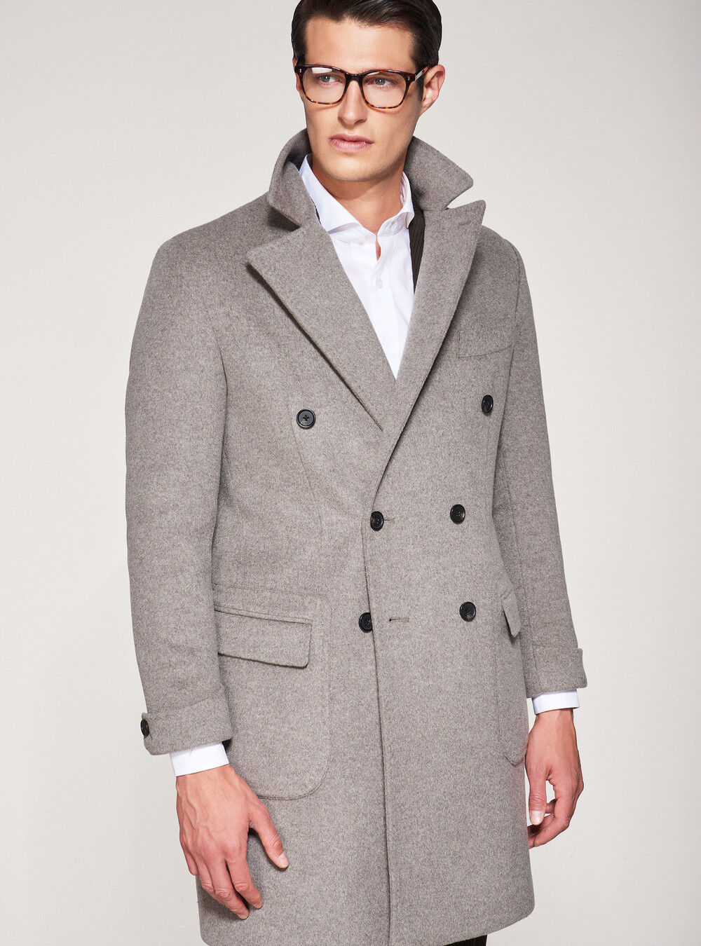 Manteau à double boutonnage en laine et cachemire | GutteridgeEU | Manteaux  Uomo