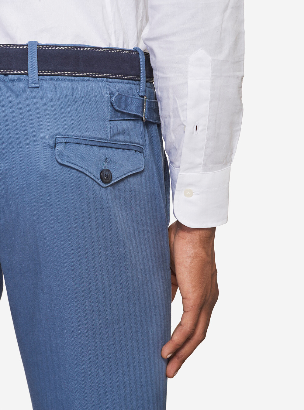 Pantaloni chino slim fit in cotone con fibbie