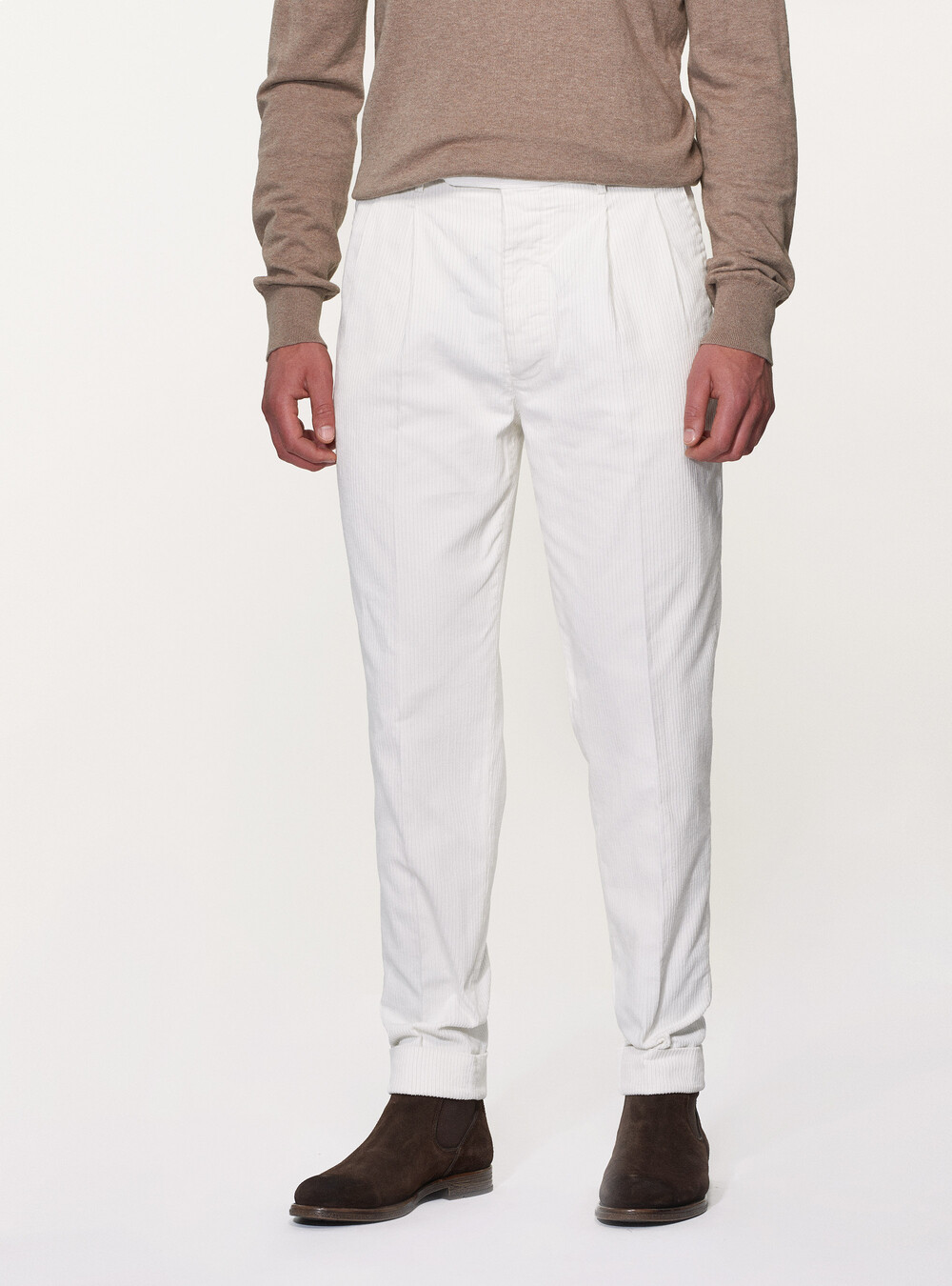 Pantaloni doppia pince in velluto di cotone | GutteridgeEU | catalog- gutteridge-storefront Uomo