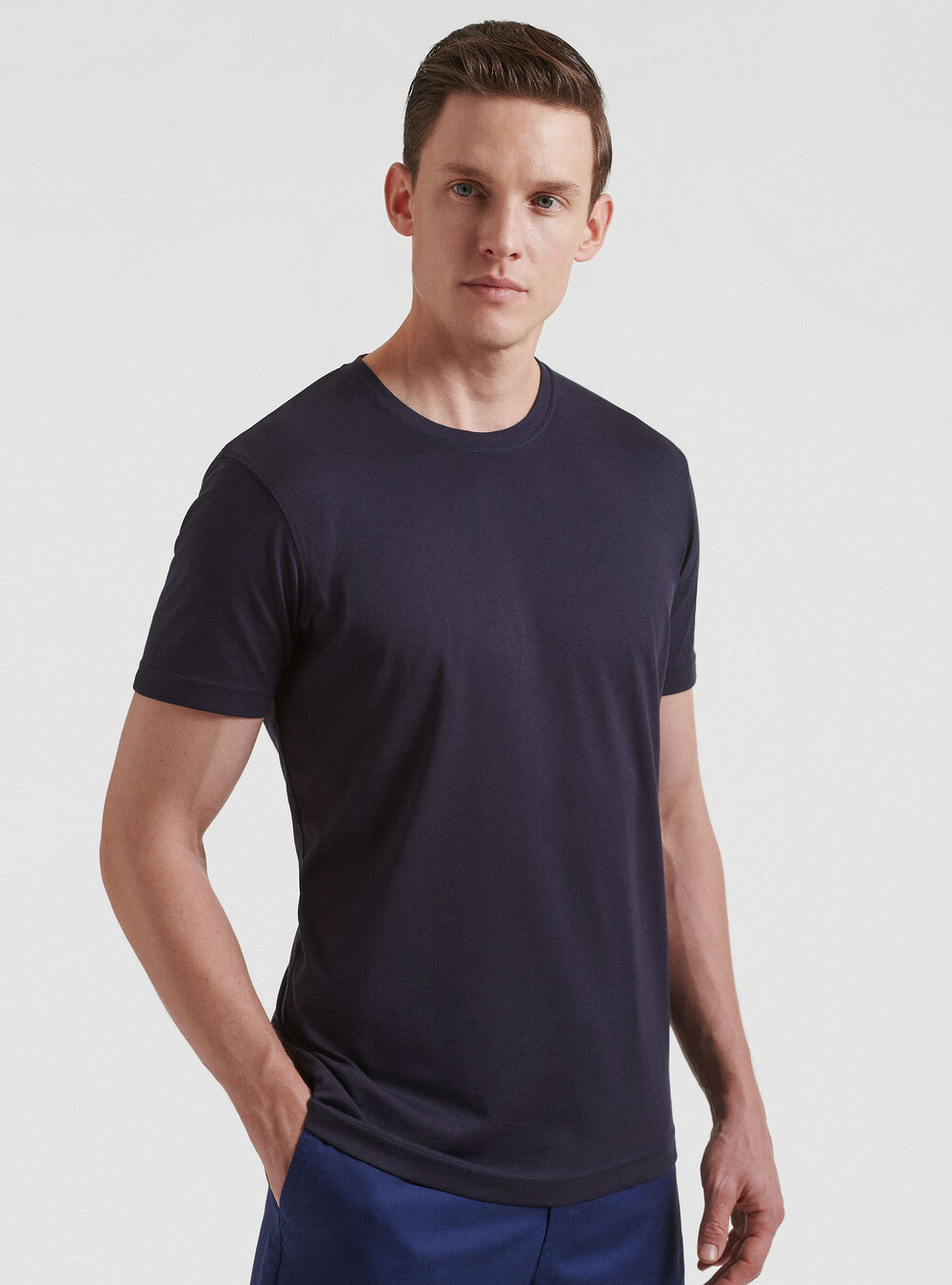 T-shirt à col ras du cou en coton Supima | GutteridgeEU | Homme