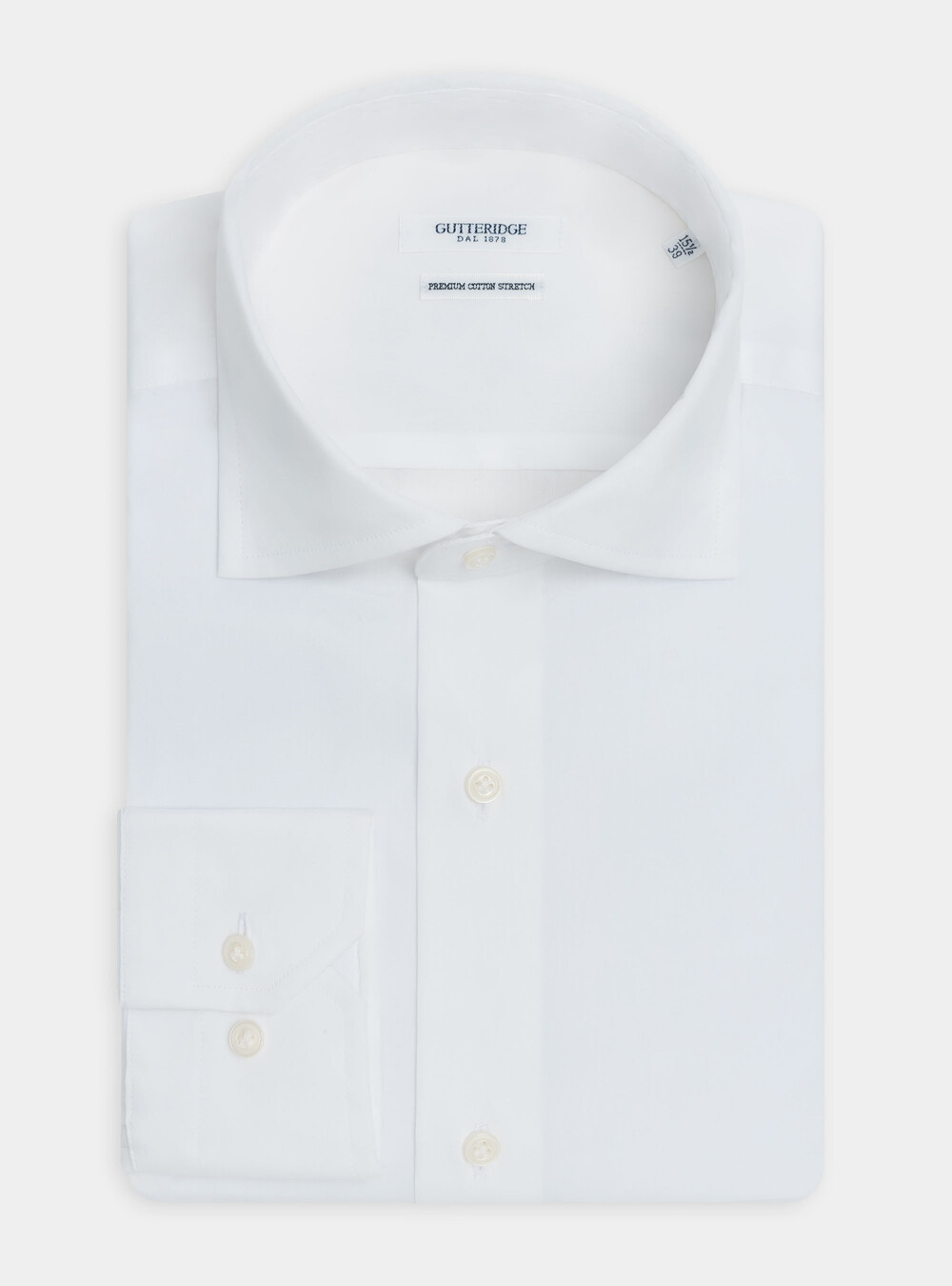 Stretch poplin semi French collar shirt | GutteridgeUS | Clothing Uomo