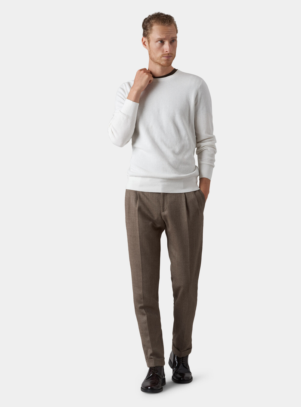 Cotton and cashmere round neck sweater | GutteridgeUS |  catalog-gutteridge-storefront Uomo