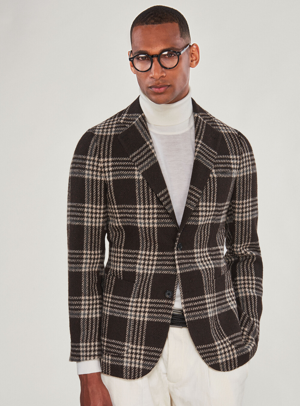 Unlined checked blazer
