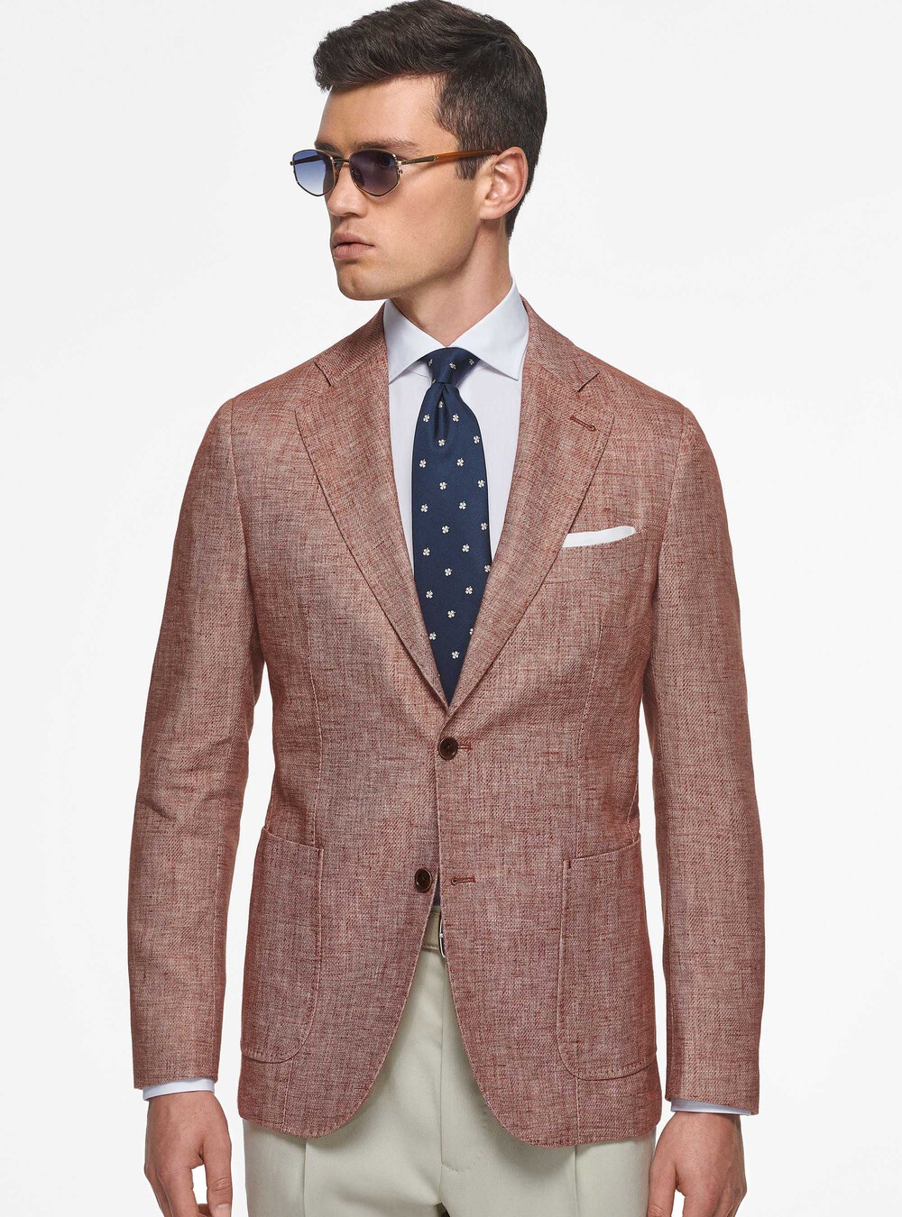 Linen and slub cotton blazer | GutteridgeUS | Men's Blazers