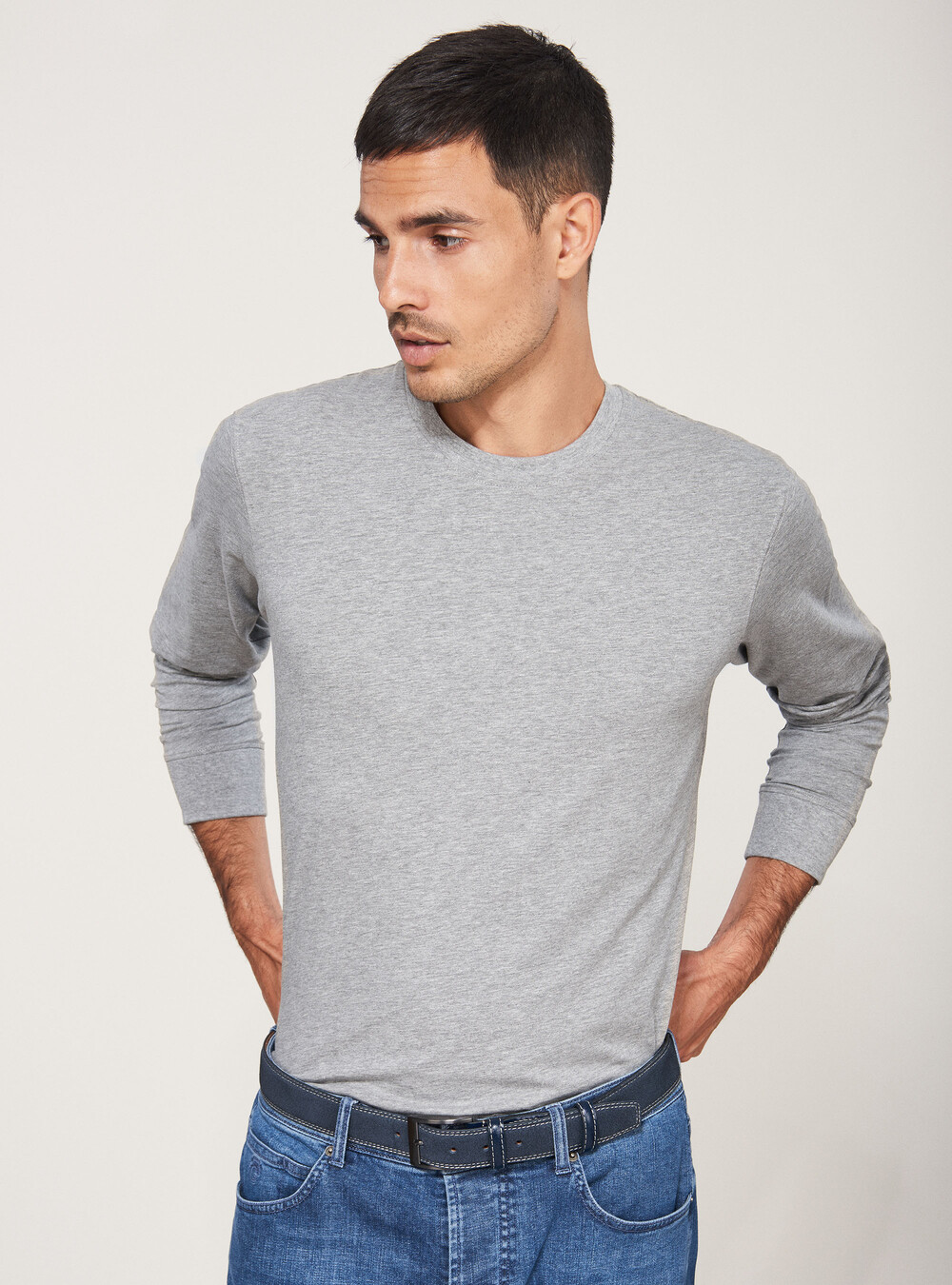 Long-sleeved stretch cotton T-shirt | GutteridgeUS | Clothing Uomo