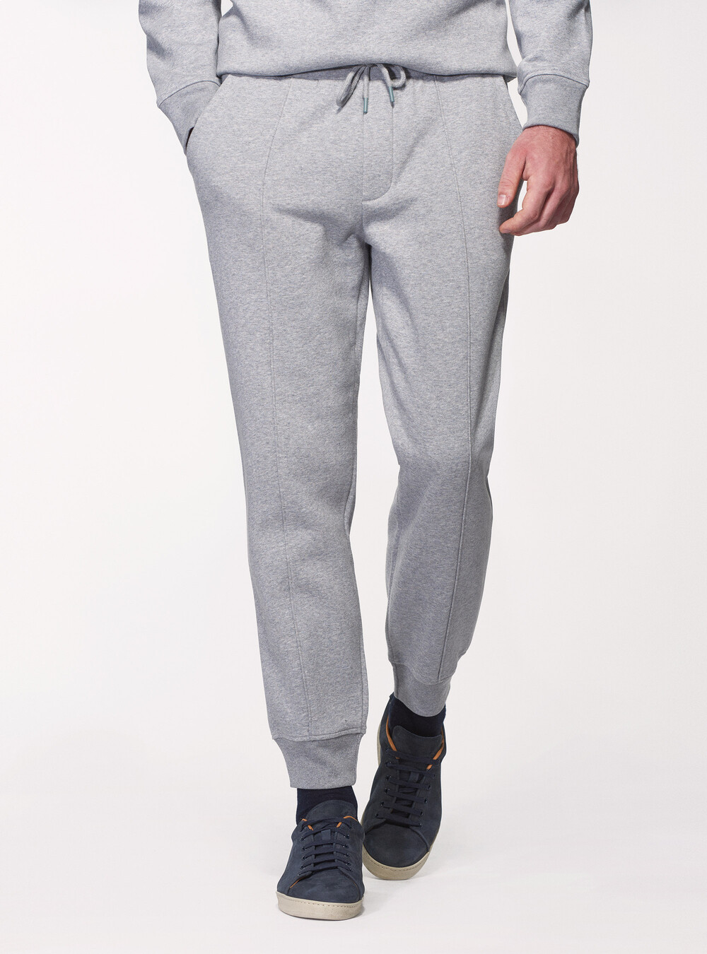 Pantalon en coton mélangé pelucheux avec ourlet élastiqué | GutteridgeEU |  Homme