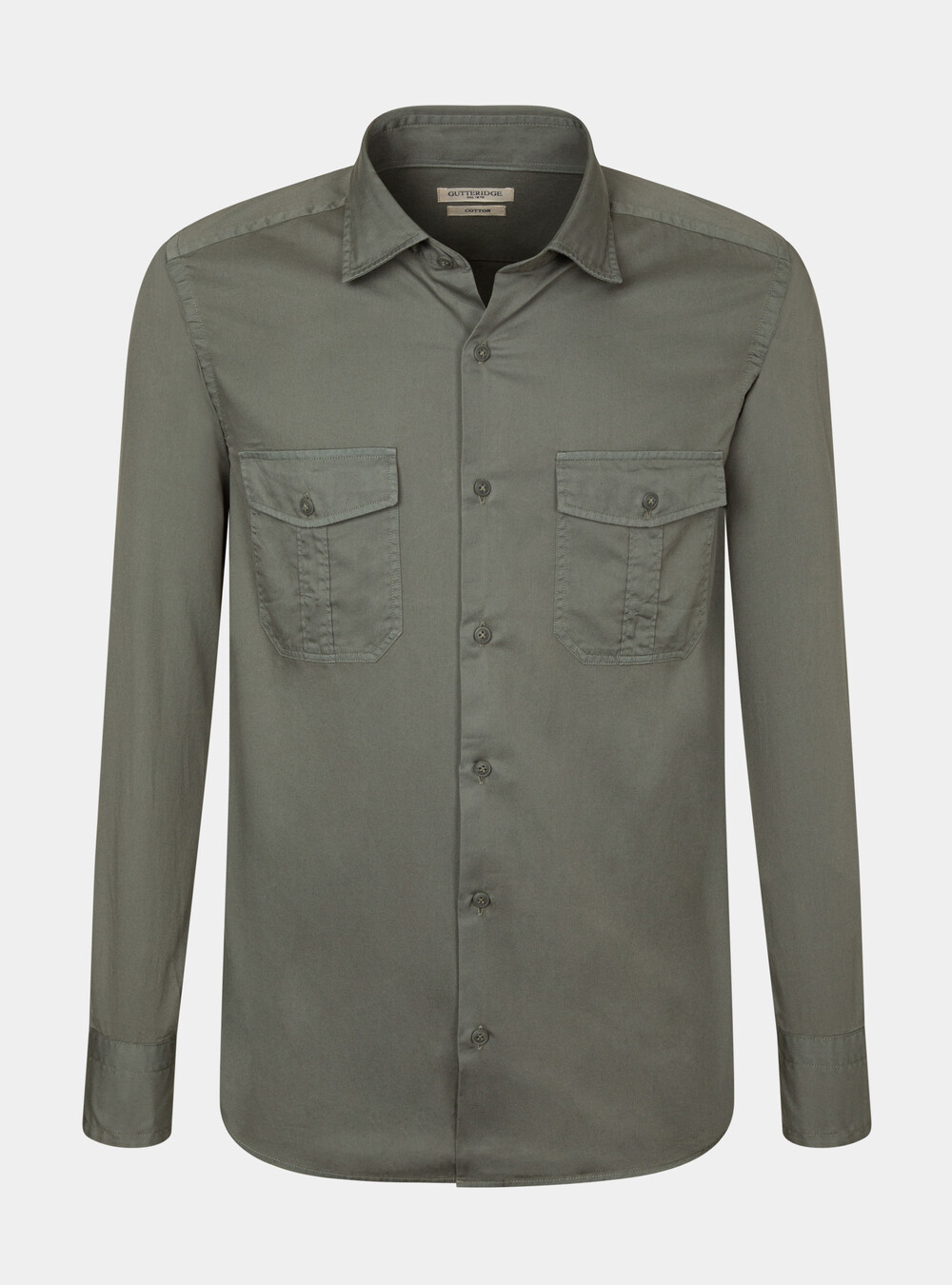 Garment dyed cotton Italian collar shirt | GutteridgeUS | Shirts Uomo