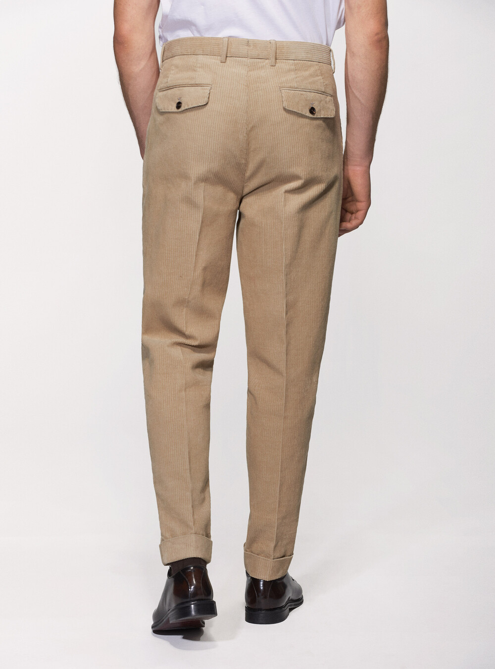 Pantalon à double fente en velours de coton | GutteridgeEU | Pantalons Uomo