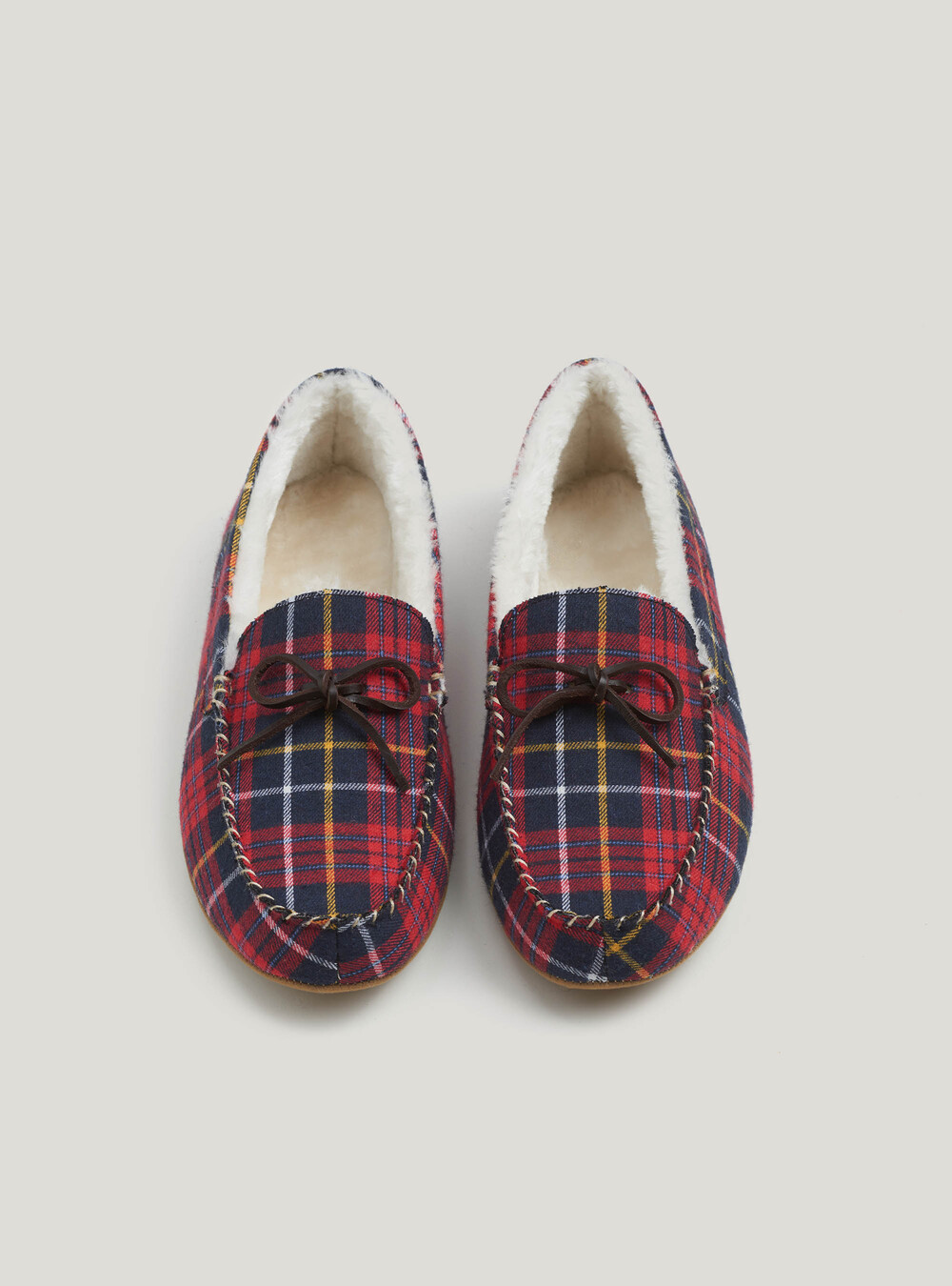 Plaid flannel slippers