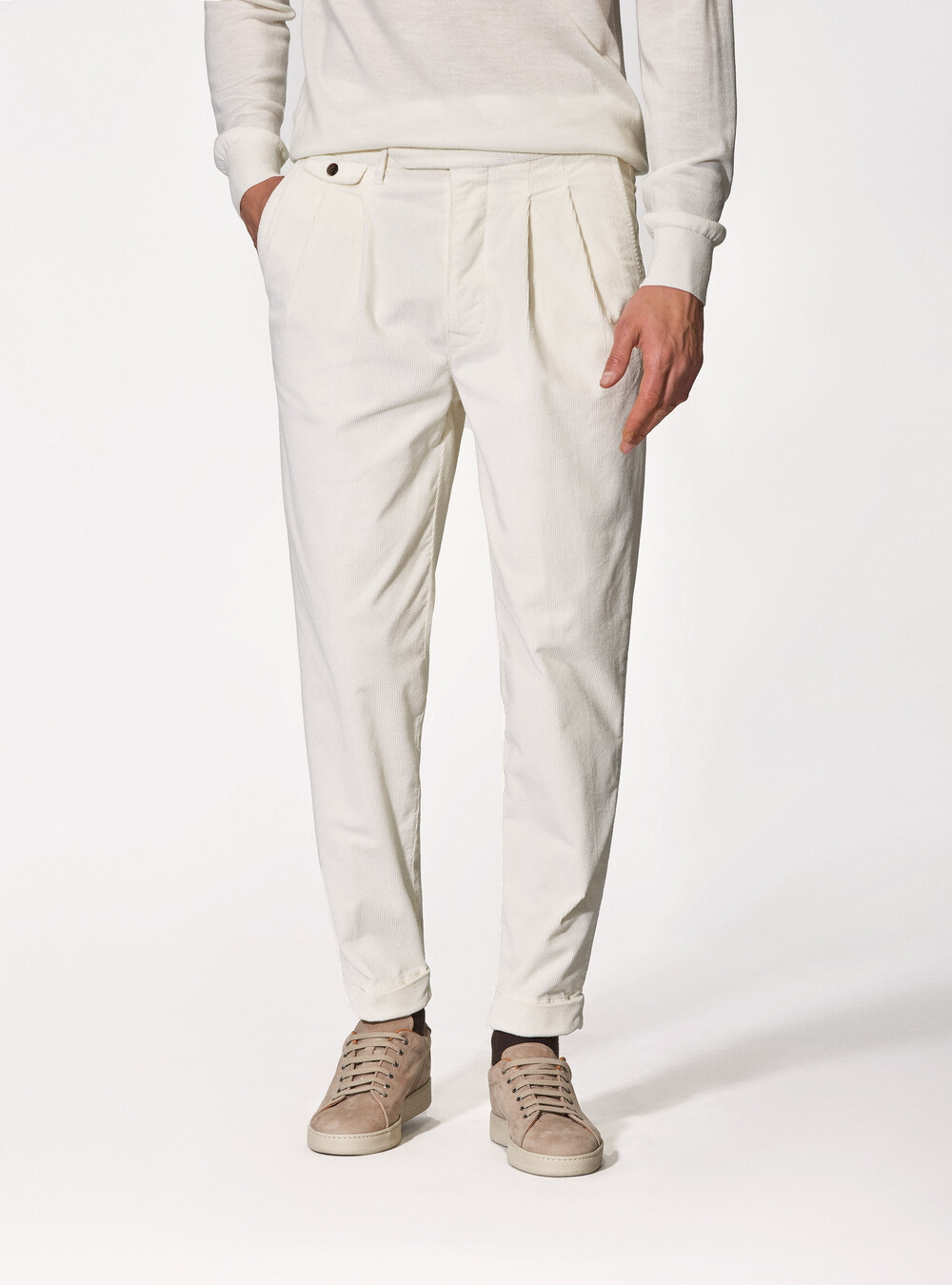 Pantaloni doppia pince in velluto a coste di cotone | Gutteridge |  catalog-gutteridge-storefront Uomo