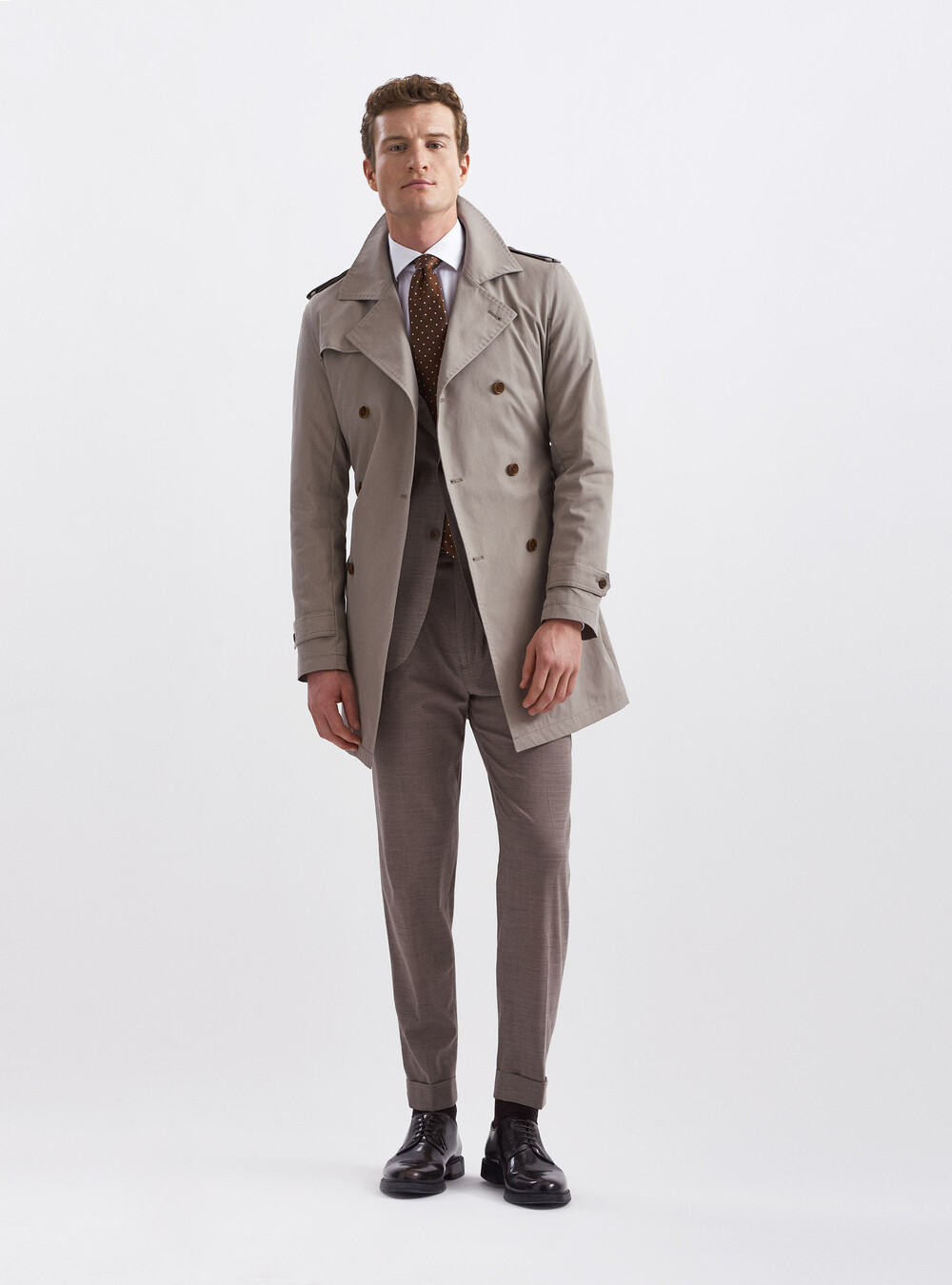 Technical cotton blend trench coat