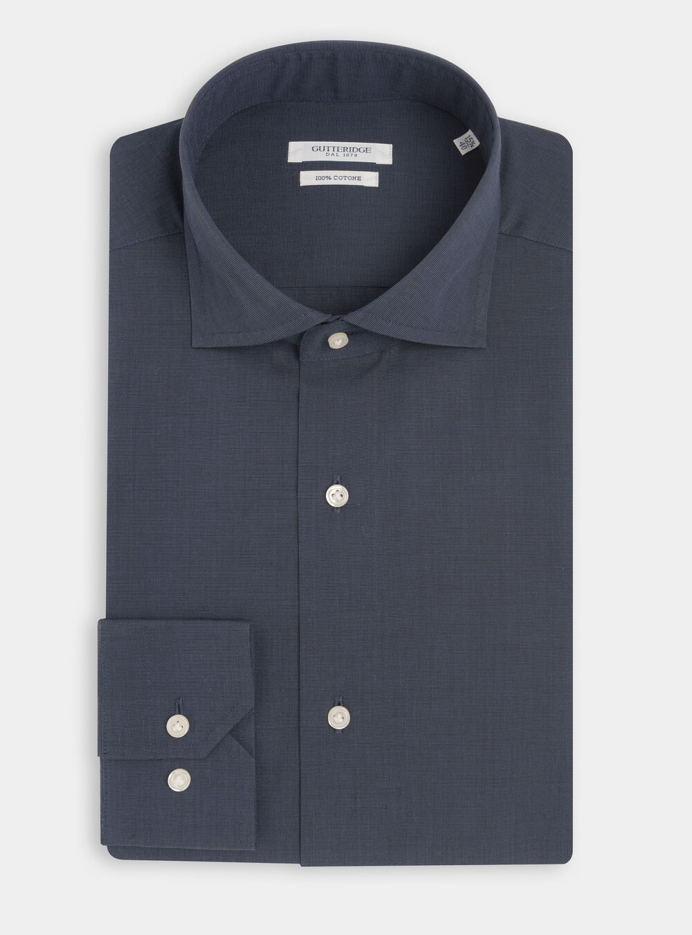 Cotton fil a fil shirt with semi French collar | GutteridgeUS | Shirts Uomo