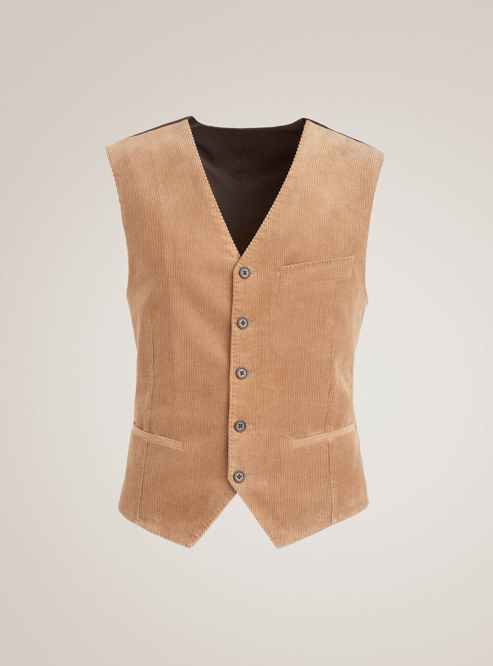 Striped cotton velvet vest