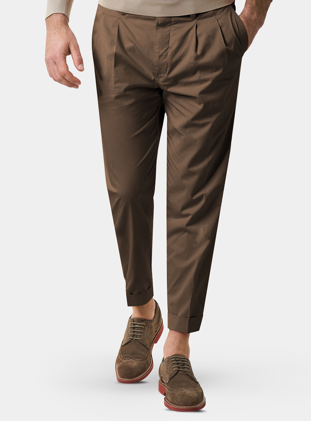 Pantalon en twill de coton à double plis | GutteridgeEU | catalog-gutteridge-storefront  Uomo