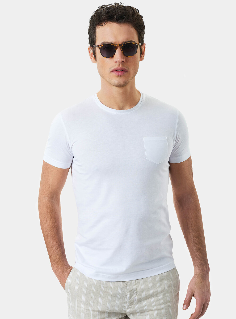 Supima cotton jersey t-shirt with pocket | GutteridgeUS | Men's Clothing