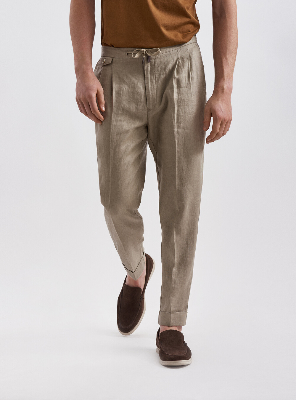 Pantaloni in lino con coulisse | Gutteridge | Pantaloni Uomo