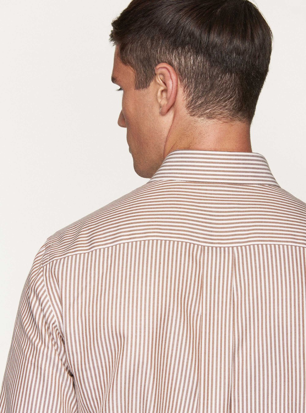 Camisa con cuello abotonado de franela de algodón a rayas | GutteridgeEU |  catalog-gutteridge-storefront Uomo