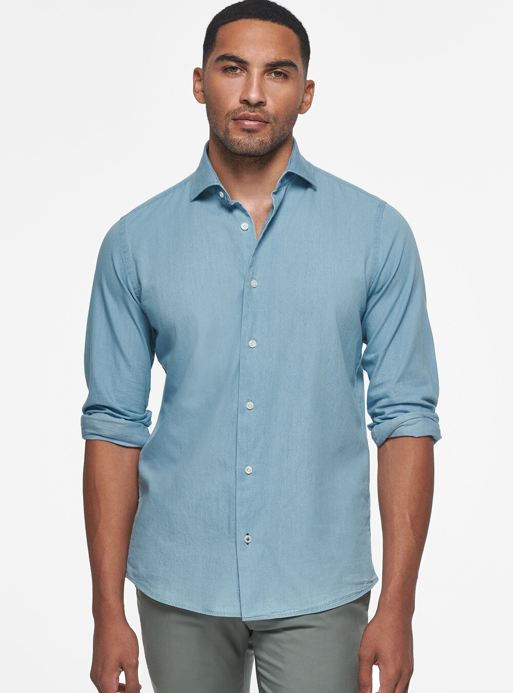 Cotton chambray shirt | GutteridgeUK | Men's Shirts