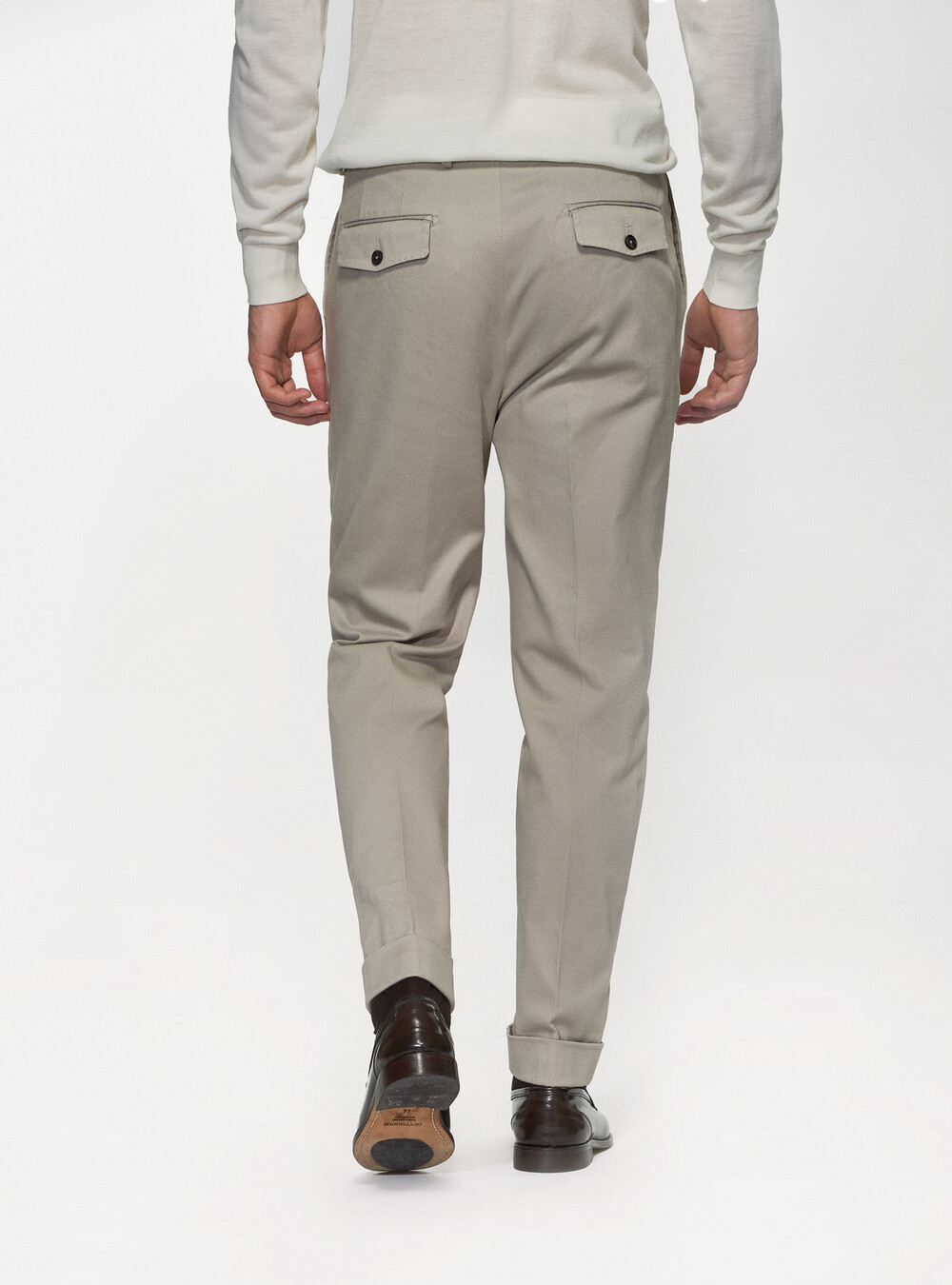 Pantalon à doubles pinces en coton lustré | GutteridgeEU |  catalog-gutteridge-storefront Uomo