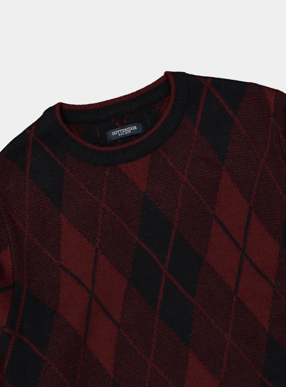 Crew-neck sweater with diamond pattern | GutteridgeUS | Singles' Day Uomo