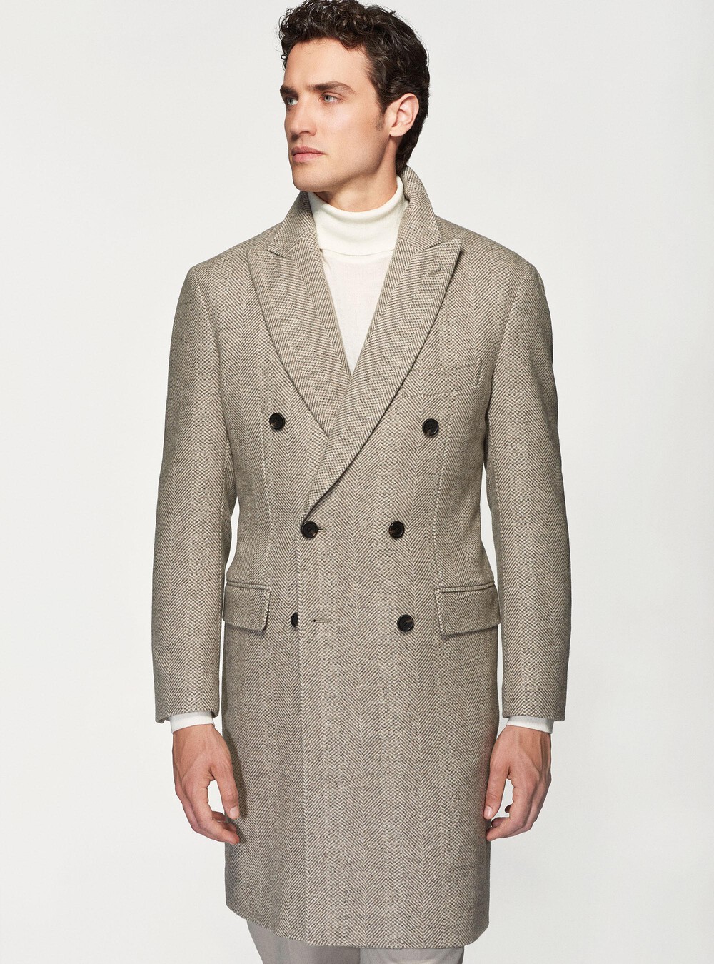 Herringbone wool blend coat | GutteridgeEU | Coats Uomo