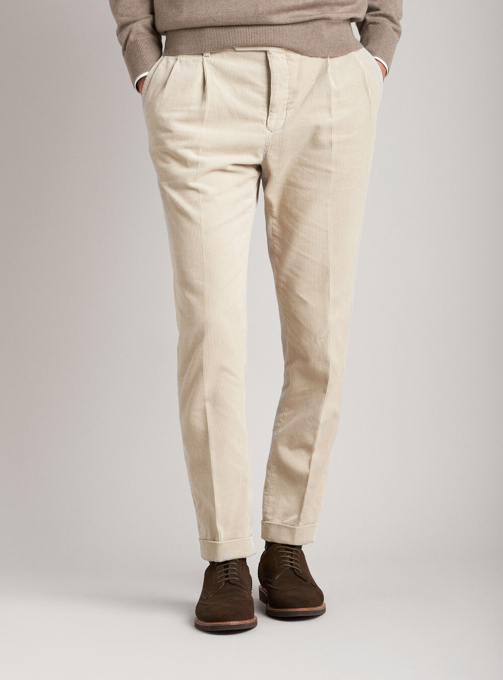 Cotton velvet chino pants