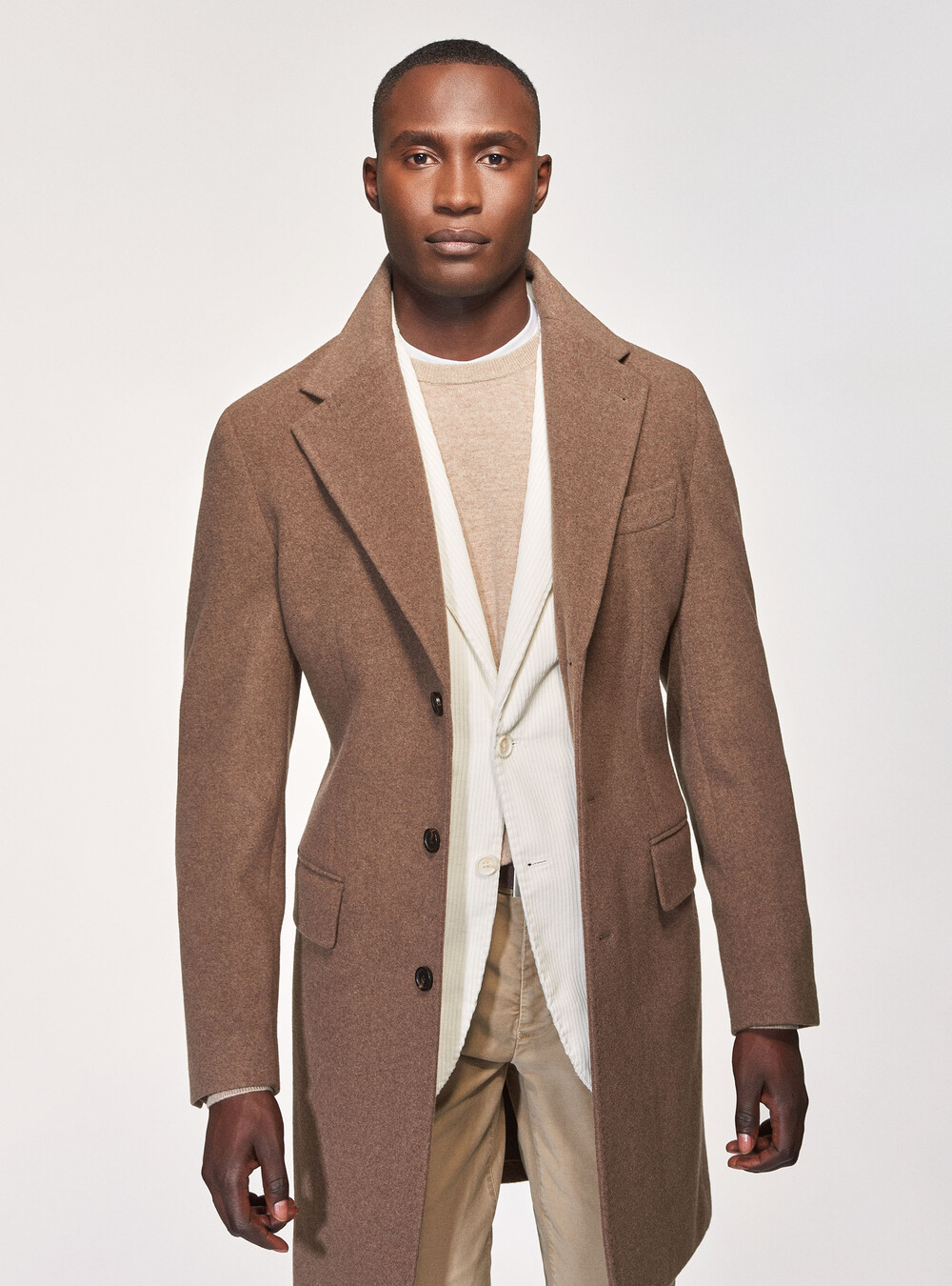 Single-breasted wool-blend coat | GutteridgeUS | Coats Uomo