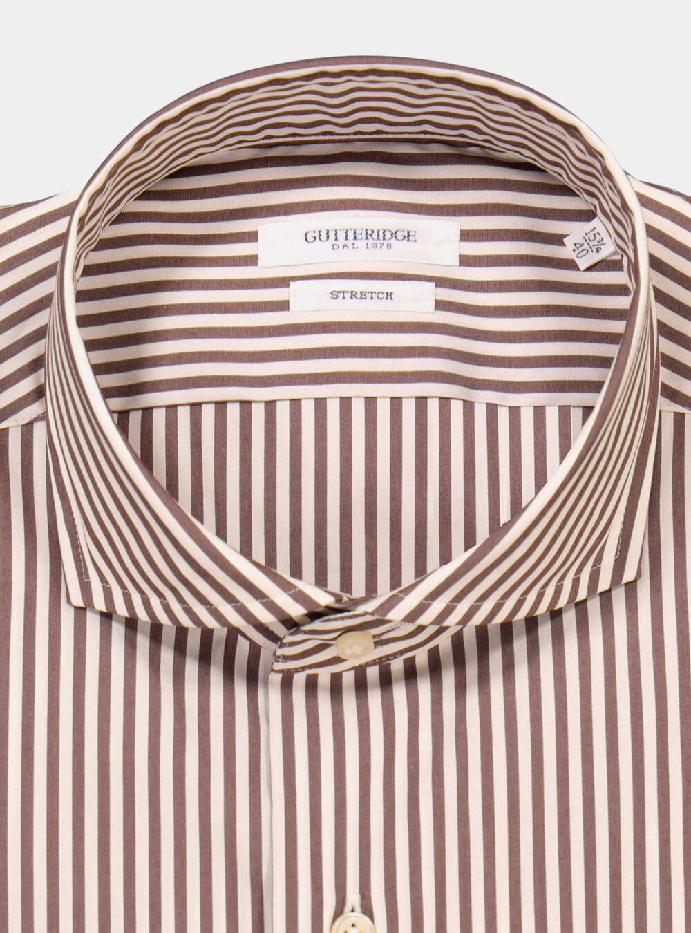Stretch striped popeline shirt with french collar | GutteridgeUS | Shirts  Uomo