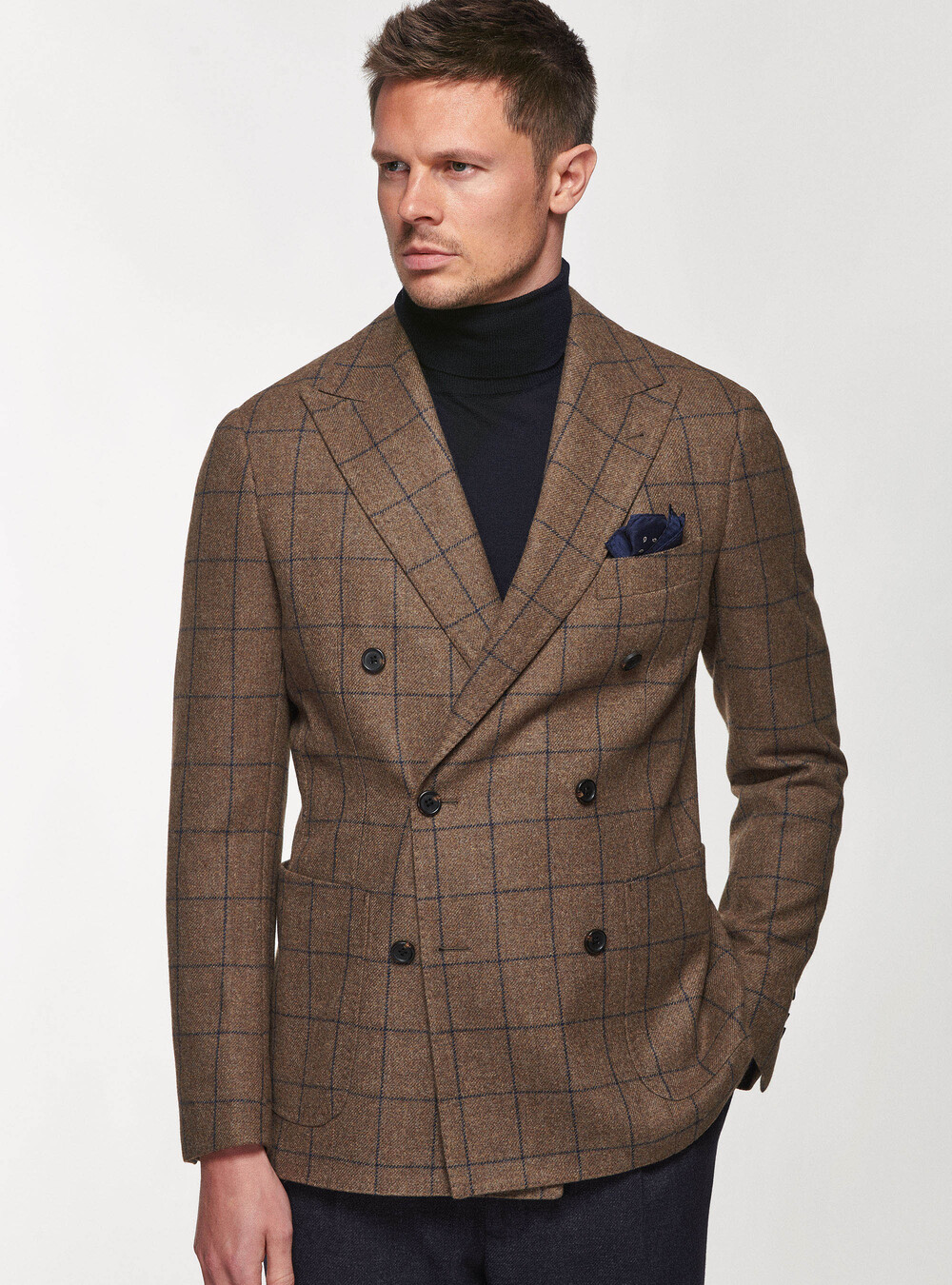 Double-breasted checked wool blazer | GutteridgeEU | Preview FW23 Uomo