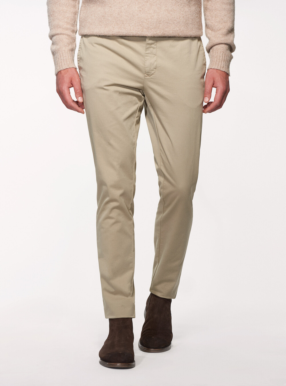 Stretch cotton twill chino trousers | GutteridgeUS | Trousers Uomo