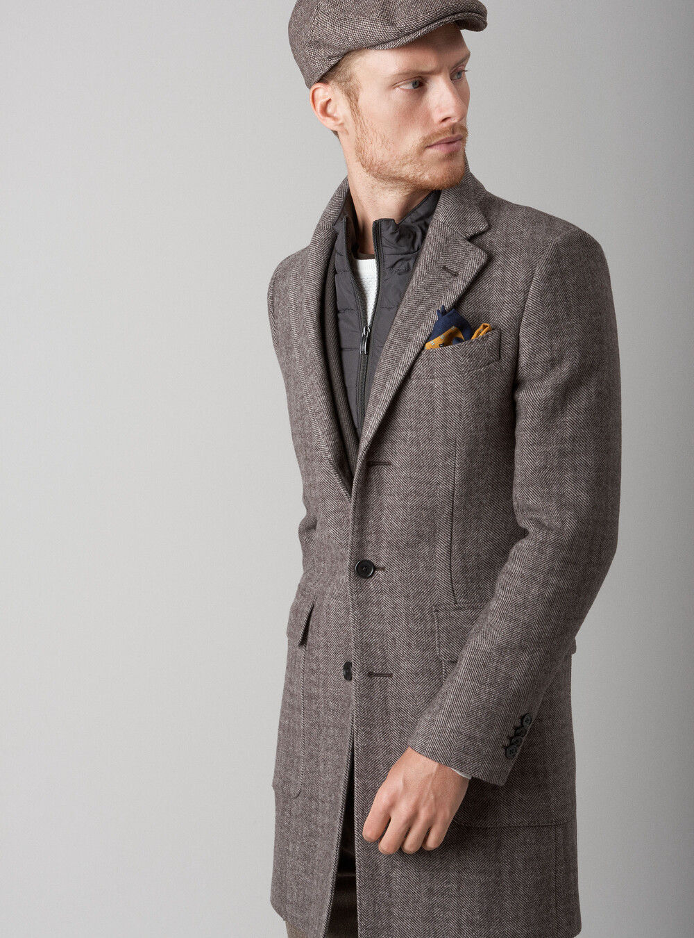 Herringbone coat in 100% wool | GutteridgeEU | Coats Uomo
