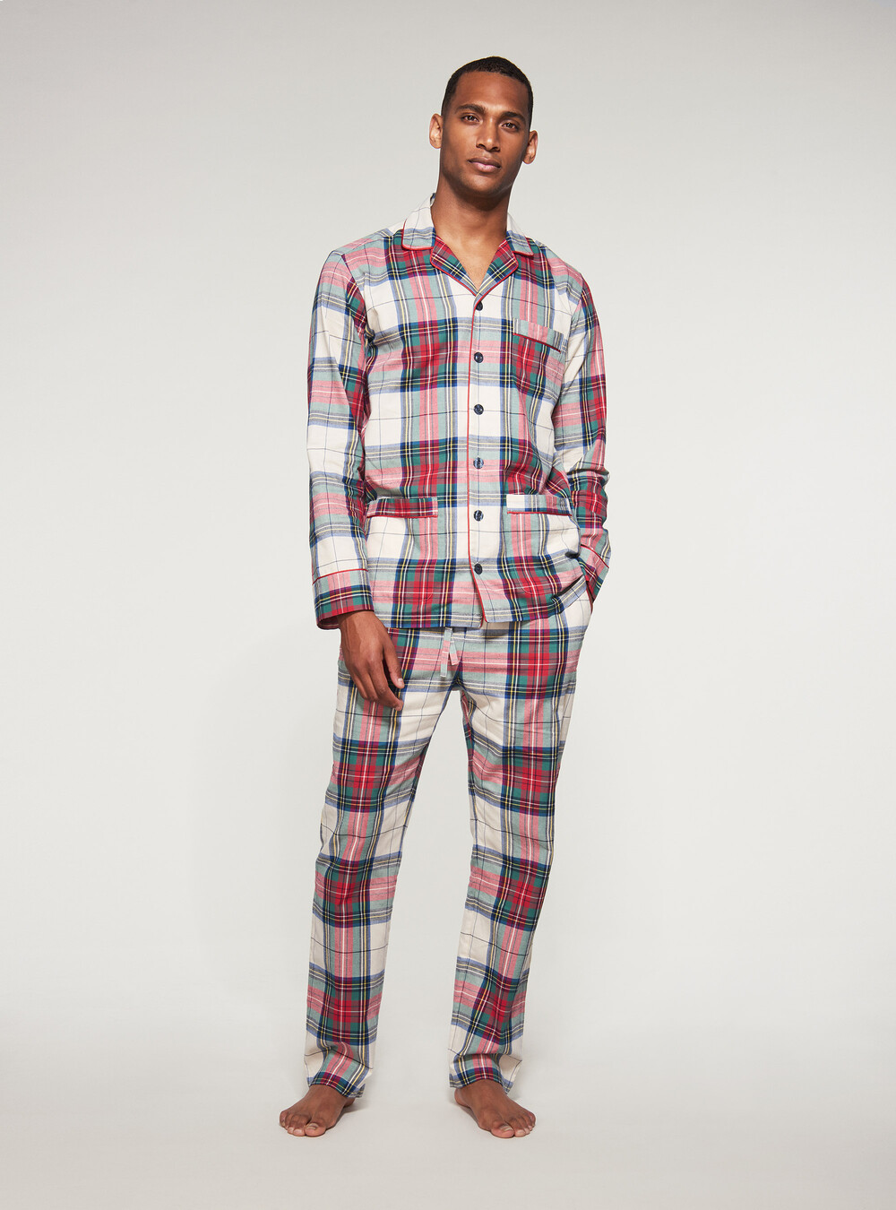 Checked cotton flannel pyjamas | GutteridgeUS | Underwear Uomo