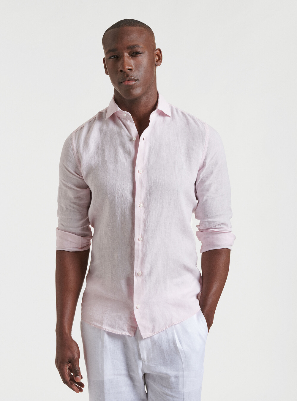 Camicia collo semi francese in puro lino | GutteridgeEU | catalog-gutteridge-storefront  Uomo