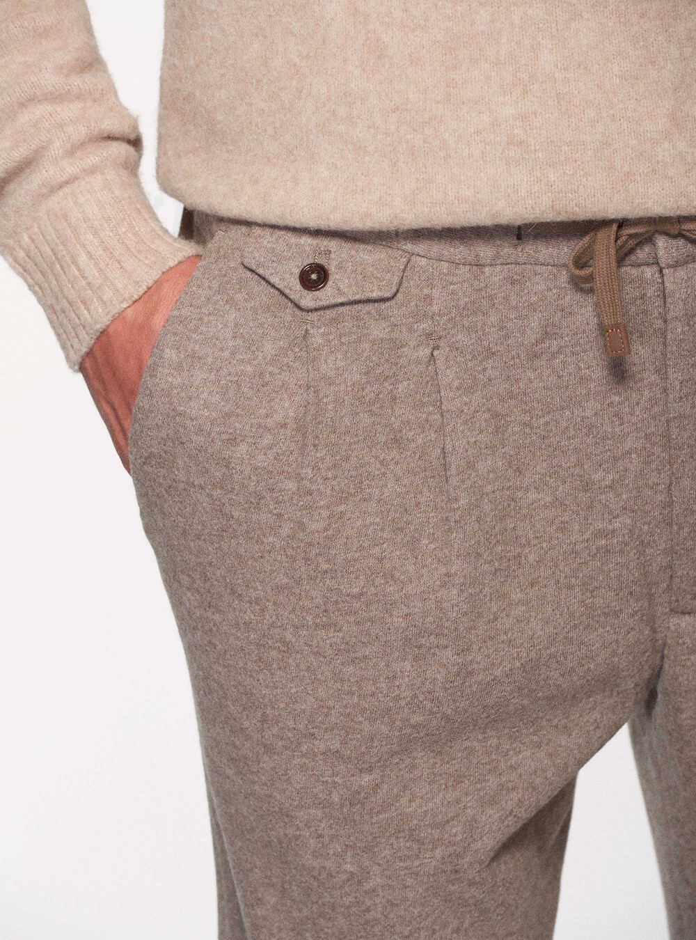 Pantalon en laine de coupe libre avec cordon de serrage | GutteridgeEU |  Pantalons Uomo