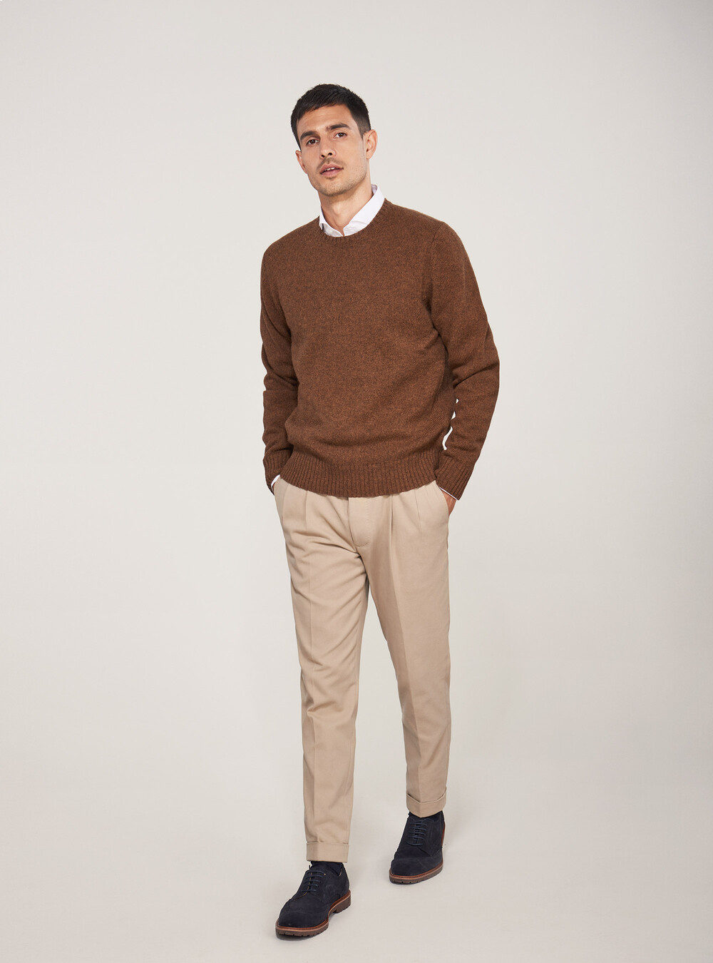 Crew-neck sweater 100% shetland wool | GutteridgeUS |  catalog-gutteridge-storefront Uomo