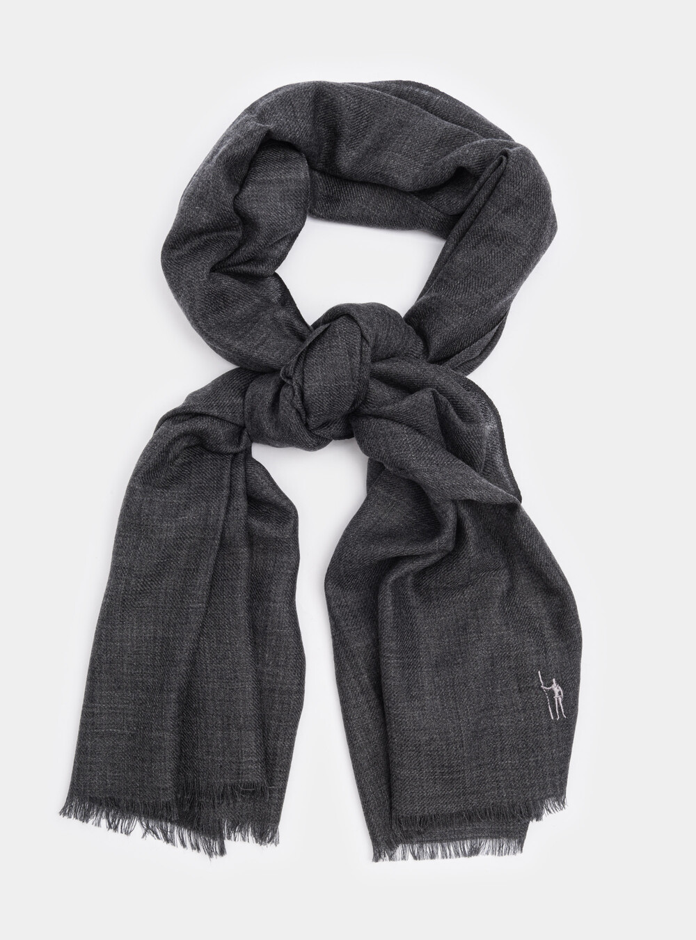 Sciarpa in lana con ricamo in contrasto | Gutteridge | Sciarpe Uomo